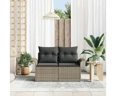 Sodo sofa su pagalve Pilka 141 x 62 x 69cm poliratanas