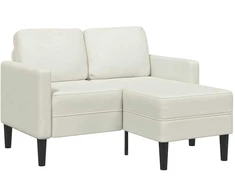2-vietė sofa su Chaise L formos kremu 125 cm aksomas