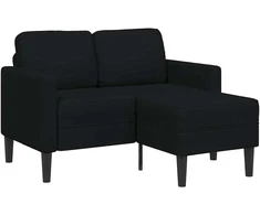 2-vietė sofa su L formos juodu 125 cm audiniu