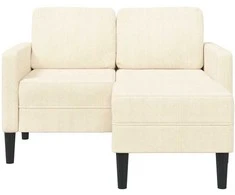 2-vietė sofa su L-formos kreminės kėdutės 125 cm patalyne