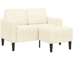 2-vietė sofa su L-formos kreminės kėdutės 125 cm patalyne