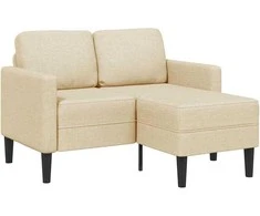 2-vietė sofa su L formos kreminiu 125 cm audiniu