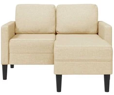 2-vietė sofa su L formos kreminiu 125 cm audiniu