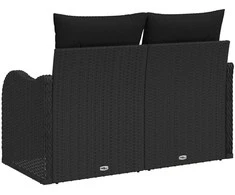 Sodo sofa su pagalve Juoda 121 x 62 x 69cm poliratanas