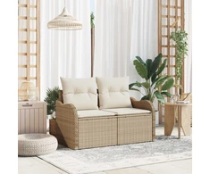 Sodo sofa su pagalve Smėlio 121 x 62 x 69cm poliratanas