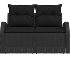 Sodo sofa su pagalve Juoda 124 x 62 x 69cm poliratanas