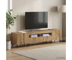 3 dalių LED televizoriaus spintelė Artisano ąžuolo