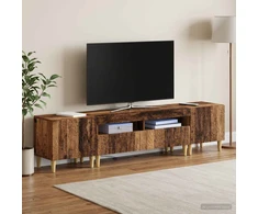TV staliukas 3 dalių LED televizoriaus spintelė DELFT Sendintos medienos