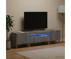 TV staliukas 3 dalių LED televizoriaus spintelė DELFT Pilka Sonoma