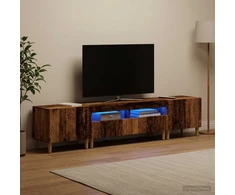 TV staliukas 3 dalių LED televizoriaus spintelė DELFT Sendintos medienos