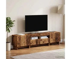 TV staliukas 3 dalių LED televizoriaus spintelė EDE Sendintos medienos
