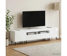 TV staliukas 3 dalių LED televizoriaus spintelė Itin blizgi balta