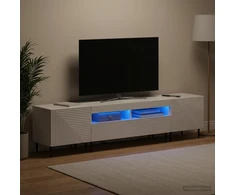 TV staliukas 3 dalių LED televizoriaus spintelė Itin blizgi balta
