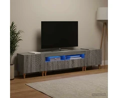 TV staliukas 3 dalių LED televizoriaus spintelė Pilka Sonoma