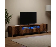 TV staliukas 3 dalių LED televizoriaus spintelė Sendintos medienos