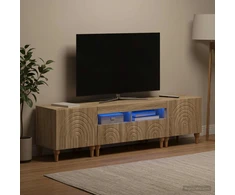 TV staliukas 3 dalių LED televizoriaus spintelė Sonoma ąžuolas