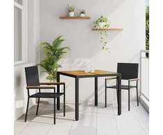 Sodo valgomojo komplektas 3 pcs Juoda poliratanas