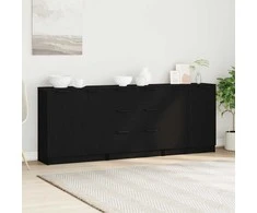 Kabalas 3 pcs Juodas ąžuolas 180 x 30 x 70 cm Apdirbta mediena