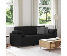 3-Vietis Sofa Juodas 220 cm audinys