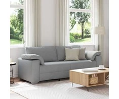 3-Vietis Sofa Šviesiai pilka 220 cm audinys