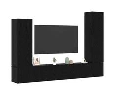 TV staliukas TV spintelių komplektas 4 pcs Juodas ąžuolas Apdirbta mediena