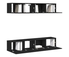 TV staliukas TV spintelių komplektas 4 pcs Juodas ąžuolas 80 x 30 x 30 cm