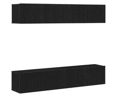TV staliukas TV spintelių komplektas 4 pcs Juodas ąžuolas 80 x 30 x 30 cm