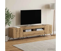 TV staliukas 3 dalių LED televizoriaus spintelė BREDA 3 vnt. Artisano ąžuolo
