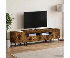 TV staliukas 5 dalių LED televizoriaus stovas Dūminio ąžuolo