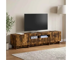 TV staliukas 5 dalių LED televizoriaus stovas Dūminio ąžuolo