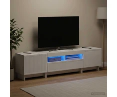 TV staliukas 5 dalių LED televizoriaus stovas Itin blizgi balta