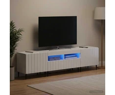 TV staliukas 5 dalių LED televizoriaus stovas Itin blizgi balta