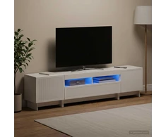 TV staliukas 5 dalių LED televizoriaus stovas Itin blizgi balta