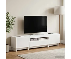 TV staliukas 5 dalių LED televizoriaus stovas Itin blizgi balta