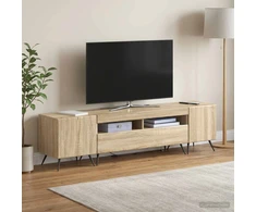 TV staliukas 3 dalių LED televizoriaus spintelė BREDA 3 vnt. Sonoma ąžuolas