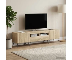 TV staliukas 5 dalių LED televizoriaus stovas Sonoma ąžuolas