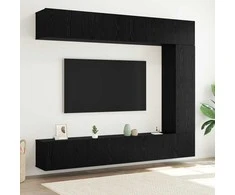 TV staliukas TV spintelių komplektas 5 pcs Juodas ąžuolas Apdirbta mediena