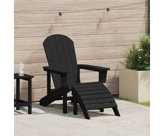 Adirondack kėdė Juoda 82 x 74 x 92 cm HDPE