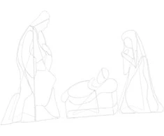 Apšviesta nativities scena Įvairiaspalvis 112 x 71,5 cm PVC