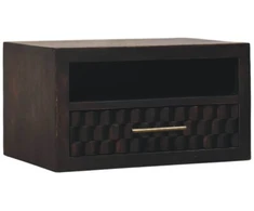 Artisan Furniture Arno prie sienos montuojamas mango medienos naktinis staliukas