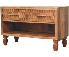 Artisan Furniture Arno Shoe Storage mango medienos batų spintelė, tikmedžio atspalvio