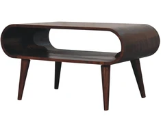Artisan Furniture Atviras mango medienos kavos staliukas, Kalifornijos riešutmedžio atspalvio