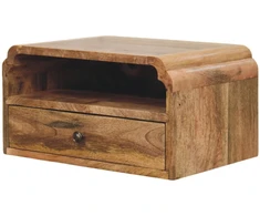 Artisan Furniture Avora prie sienos montuojamas mango medienos naktinis staliukas