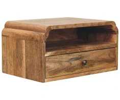 Artisan Furniture Avora prie sienos montuojamas mango medienos naktinis staliukas