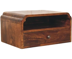 Artisan Furniture Avora prie sienos montuojamas mango medienos komoda, kaštono atspalvio