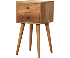 Artisan Furniture Ąžuolo Mini naktinis staliukas su 2 stalčiais