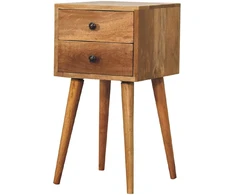 Artisan Furniture Ąžuolo atspalvio mini naktinis staliukas su 2 stalčiais
