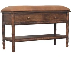 Artisan Furniture Bamboo Carved mango medienos daiktadėžė su raižytomis detalėmis