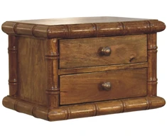 Artisan Furniture Bamboo mango medienos naktinis staliukas, gintarinio ąžuolo atspalvio