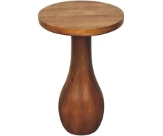 Artisan Furniture Base lenktų formų mango medienos šoninis staliukas